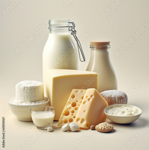 Assortment of dairy products concept
