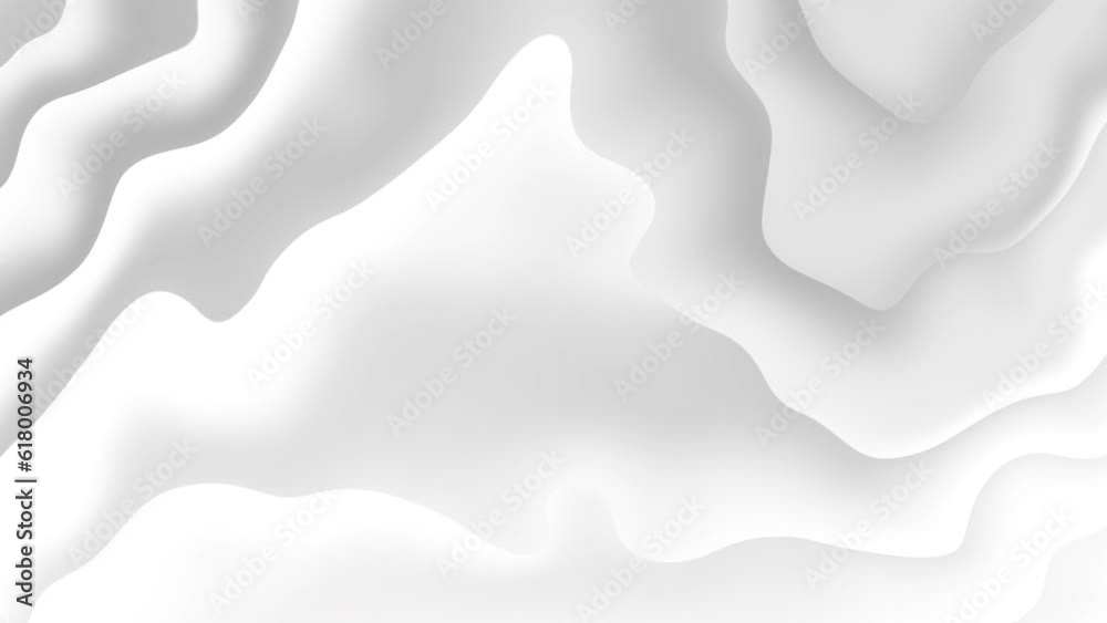 3d animation of white cream waves flowing abstract motion background