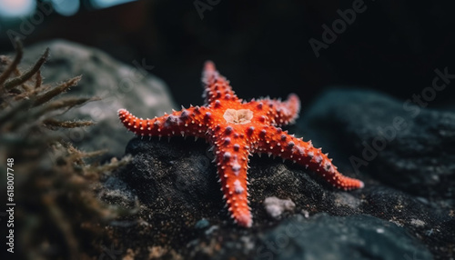 Underwater beauty in nature Close up of starfish on reef generated by AI