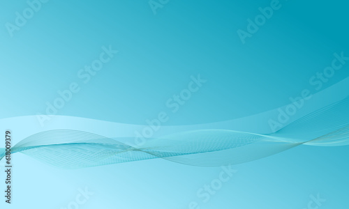 blue green business lines curve wave modern element with soft gradient abstract background