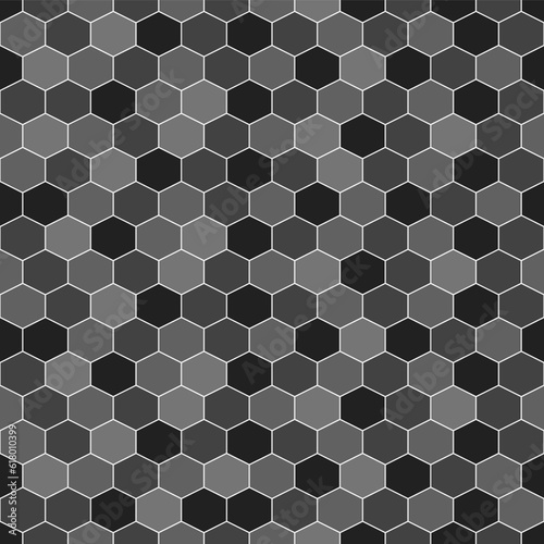Black honeycomb pattern. Honeycomb vector pattern. Honeycomb pattern. Seamless geometric pattern for floor, wrapping paper, backdrop, background, gift card, decorating.