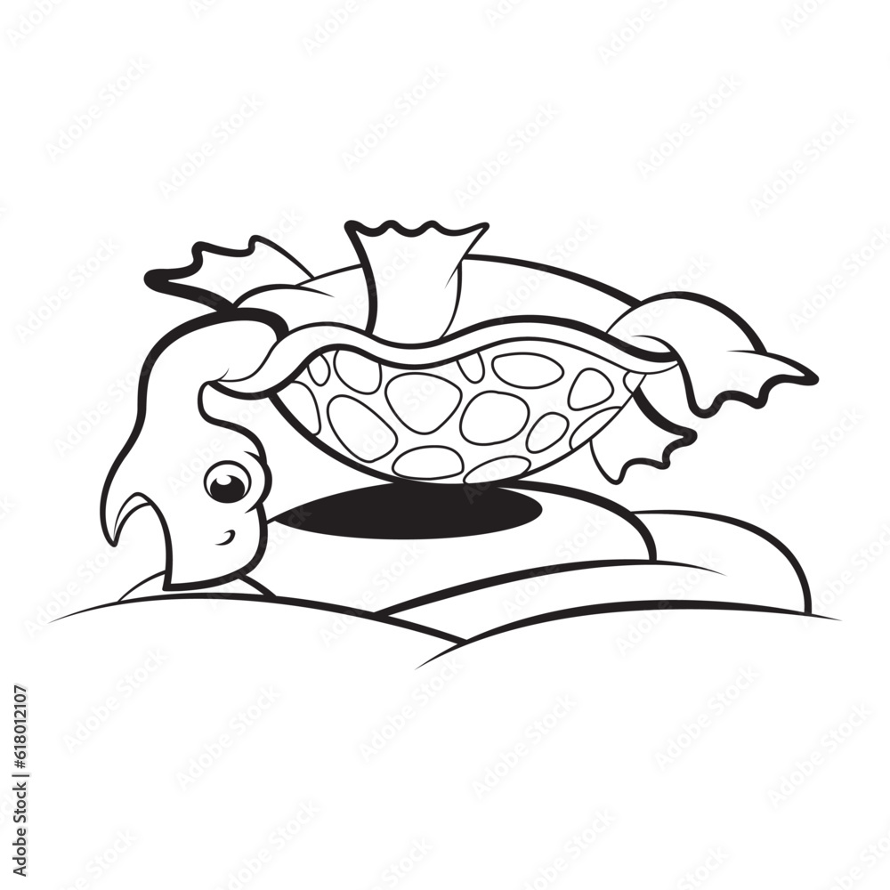 fallen tortoise cartoon in black outline fallen tortoise cartoon in black outline