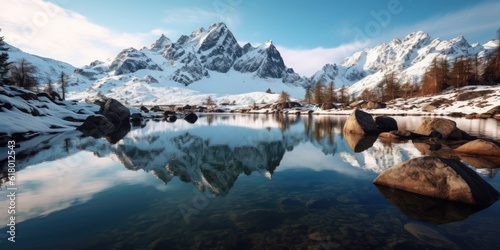 Pristine Alpine Lake Reflection