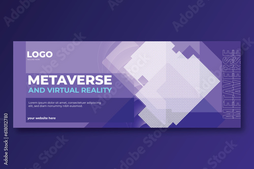 webinar metaverse and virtual reality horizontal vertical banner design