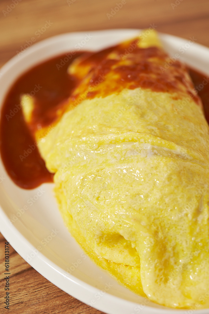 Omurice on a plate