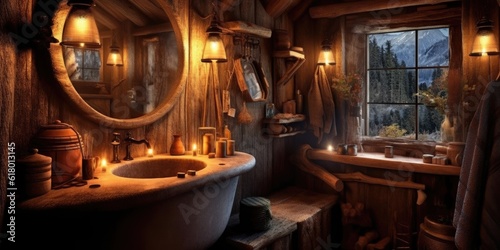 Rustic Wooden Bathroom Sink