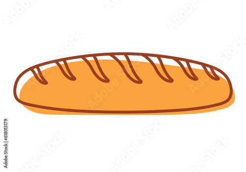 Baguette Icon Vector Illustration for French Bread Doodle