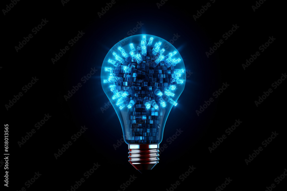 unique and visually striking of blue lightbulb with water droplets on dark background, fusion of nature and technology, combining concept of illumination with fluidity and purity of water unique and visually striking of blue lightbulb with water droplets on dark background, fusion of nature and technology, combining concept of illumination with fluidity and purity of water