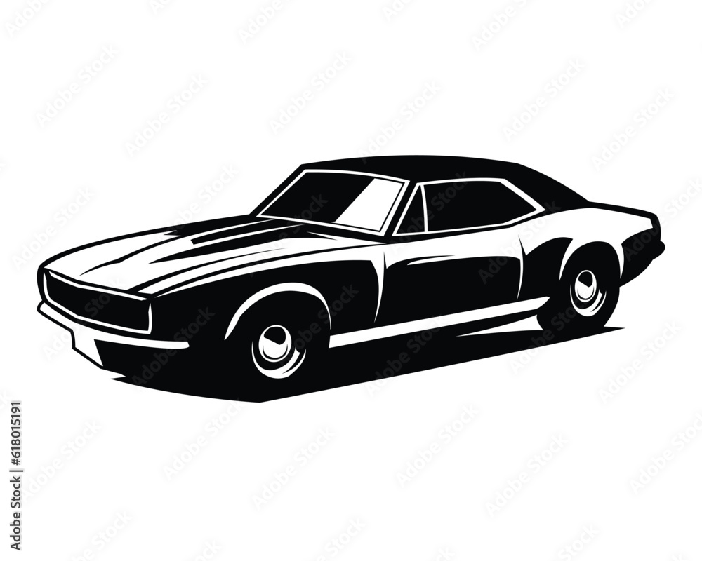 premium old camaro car vector design. simple design view from side isolated white background. Best for logo, badge, emblem, icon, sticker design, car industry. available in eps 10. premium old camaro car vector design. simple design view from side isolated white background. Best for logo, badge, emblem, icon, sticker design, car industry. available in eps 10.