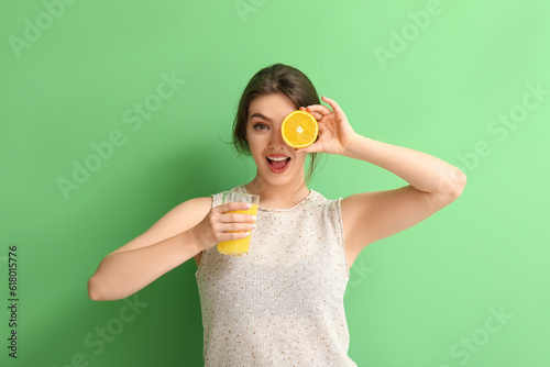 Young woman with glass of j...
