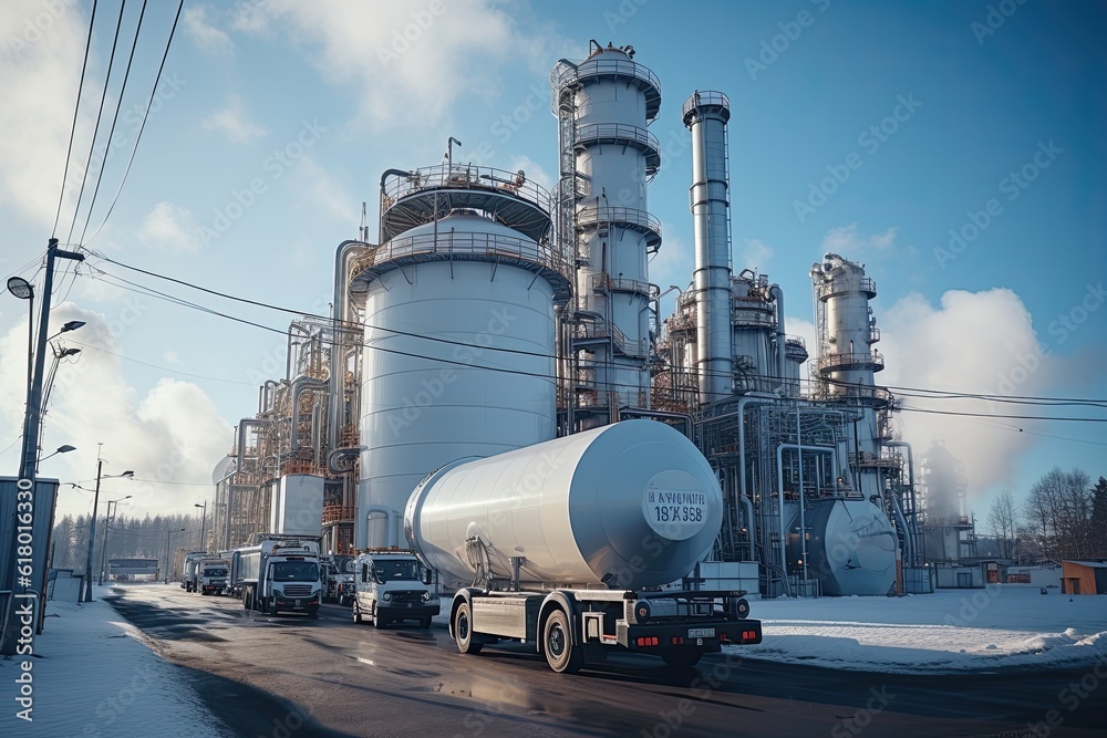 Industrial zone, Steel pipelines and equipment of a large oil refinery Industrial zone, Steel pipelines and equipment of a large oil refinery