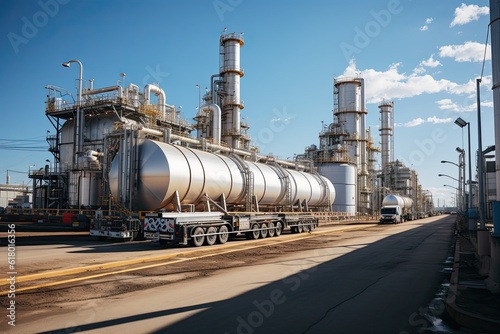 Industrial zone, Steel pipelines and equipment of a large oil refinery