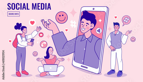 Communication, chat concept. Social activism. social media. Vector flat illustration.