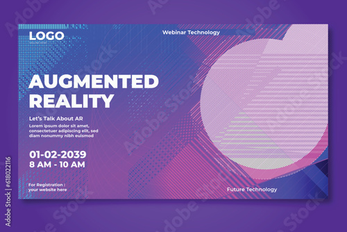 creative modern facebook cover  for futuristic planner augmented reality banner design template