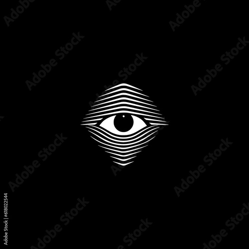 simple eye lineart black background logo vector illustration template design