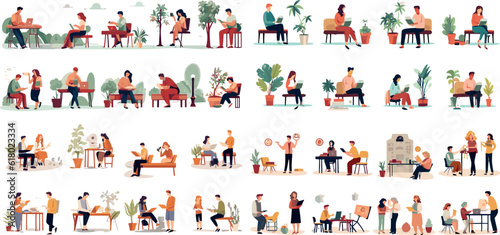 Evolving Knowledge: A Set of Vector Illustrations Capturing Various Educational Activities