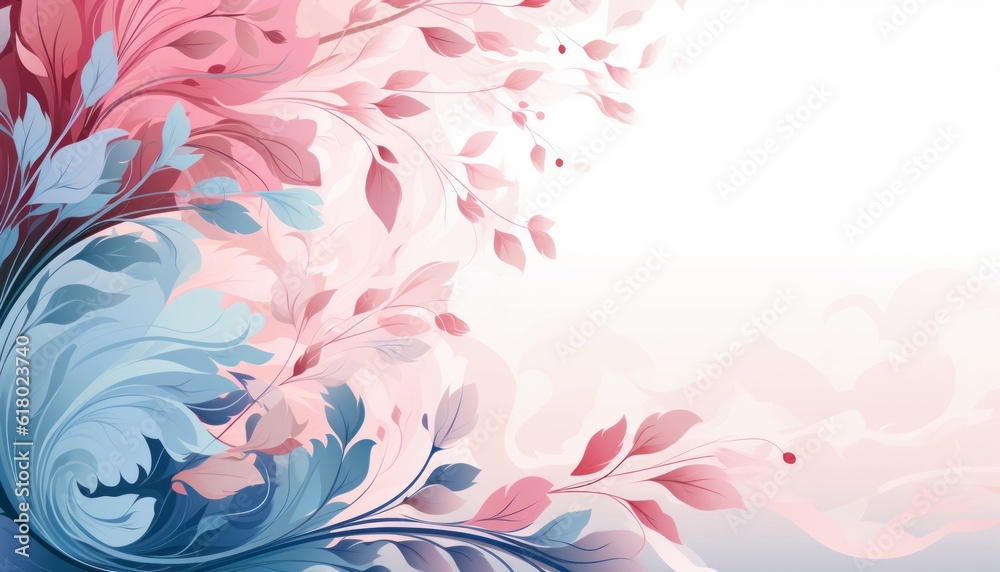 Pastel floral banner, AI generative 