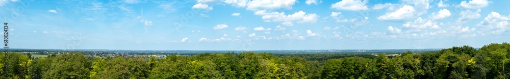Panorama of Silesia seen from Mikołów. Beautiful forests with islands of industry. .Silesian Botanical Garden, Mikolow, Poland Panorama of Silesia seen from Mikołów. Beautiful forests with islands of industry. .Silesian Botanical Garden, Mikolow, Poland
