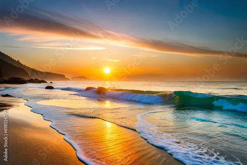 sunset on the beach © SAJAWAL JUTT