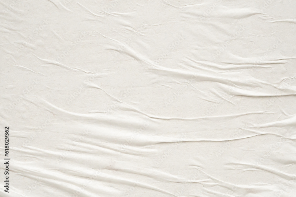 White blank crumpled and creased paper poster texture background White blank crumpled and creased paper poster texture background