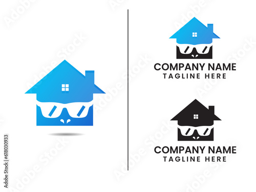 Sunglass house logo design. Sunglass shop logo. Premium logo. Sunglass vector. Fashion. Creative home. Business templet