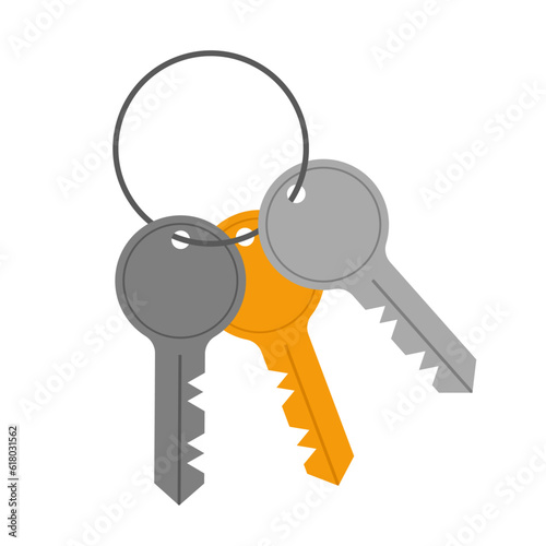 key ring flat vector illustration logo icon clipart