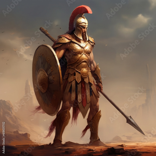 Tapety artystyczne Roman warrior. Digital art. Generative AI.