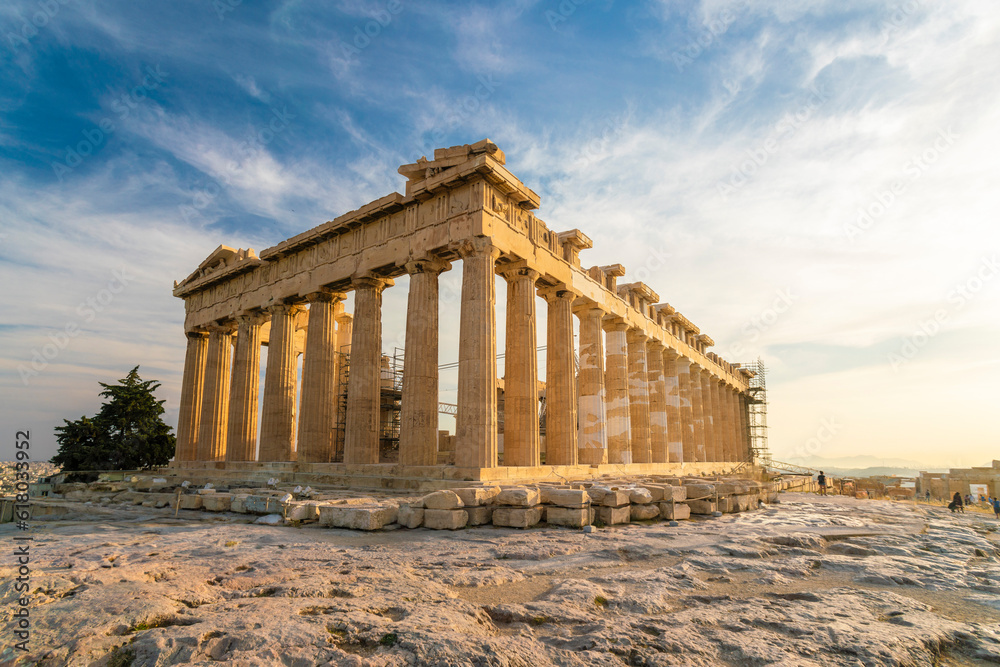 Acropolis temple on the hill in Athens, Greece