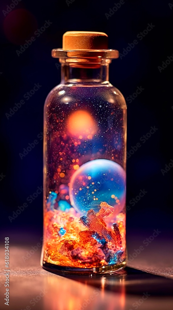 a bottle with a galaxy and a bottle with a bottle inside a bottle with a galaxy and a bottle with a bottle inside