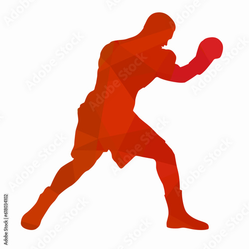 silhouette of a boxer, vector drawing