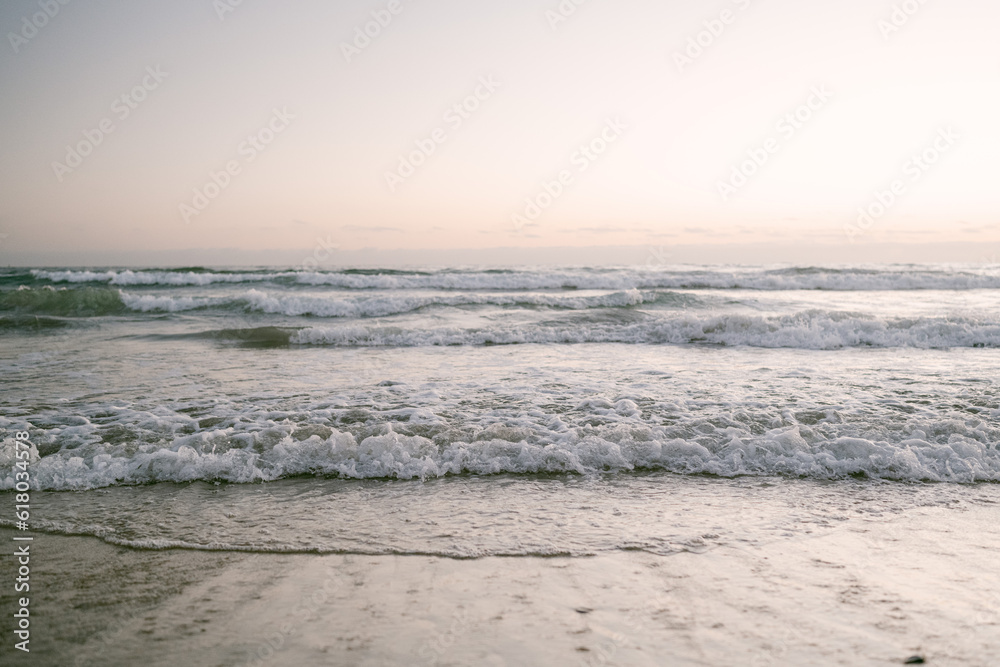 Waves at the Carlsbad beach in California Waves at the Carlsbad beach in California