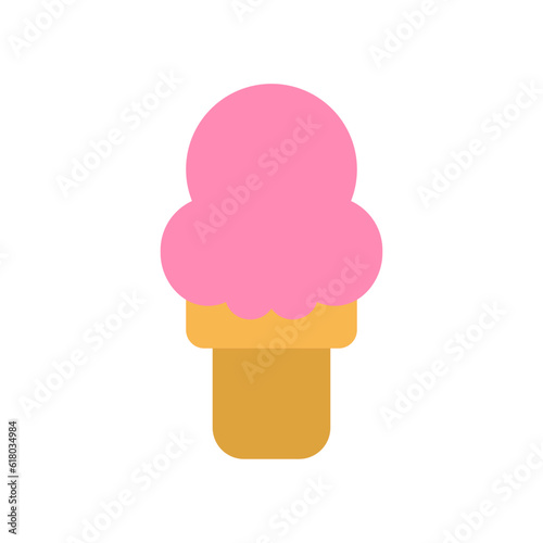 Strawberry ice cream cone