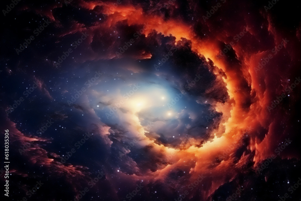 Obraz premium Nebula and space illustration create using generative AI tools