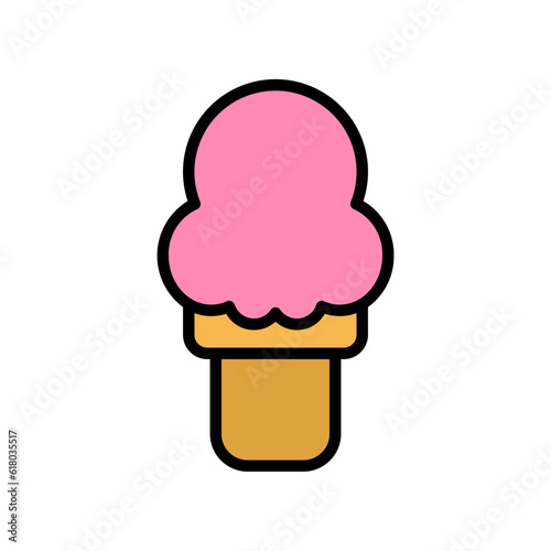 Strawberry ice cream cone