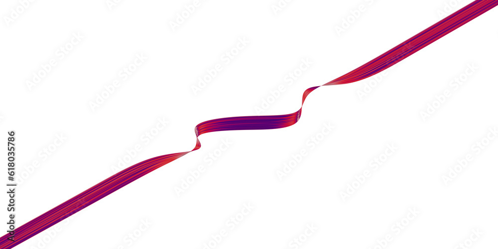 Ribbon abstract 3D holographic gradient.