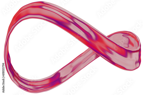 Ribbon abstract 3D holographic gradient.