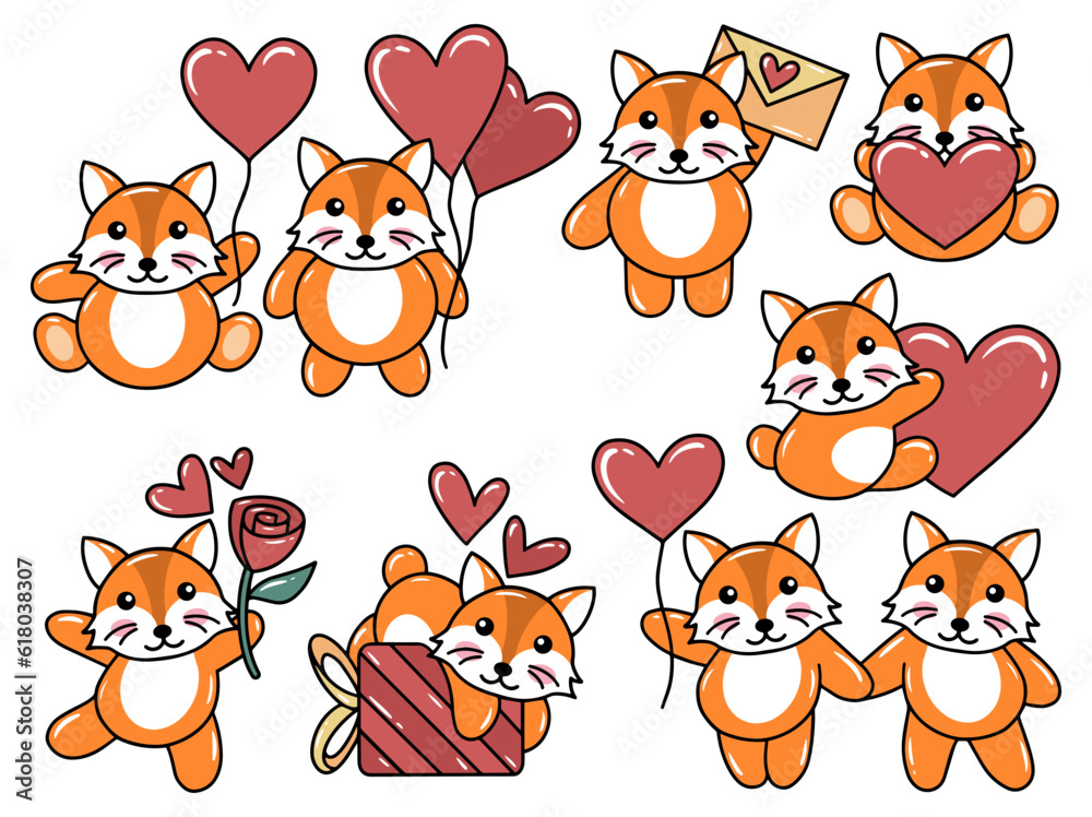 Fox Cartoon Cute Animal Illustration
