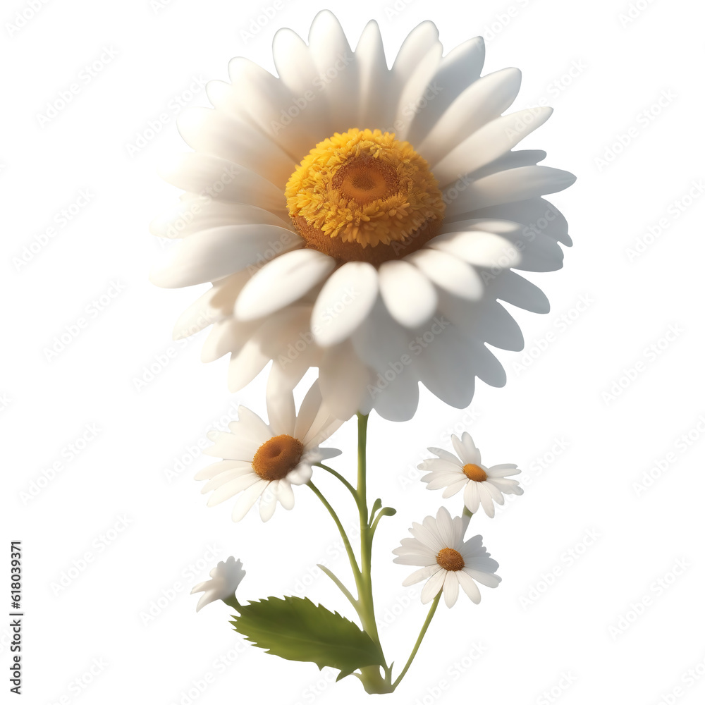 Fototapeta premium The perfect embodiment of elegance and grace, a daisy that evokes emotions of passion, love, and desire with its vibrant hues and soft, silky petals.