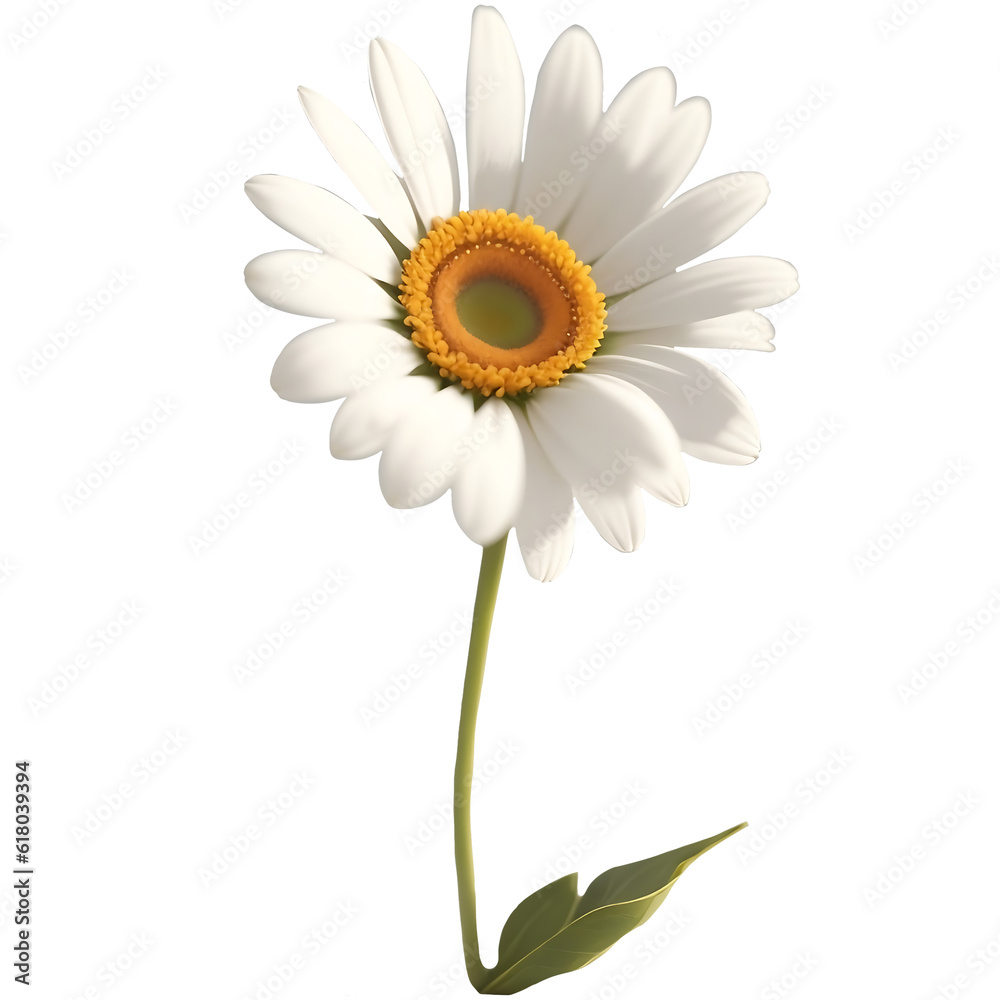 Fototapeta premium The perfect embodiment of elegance and grace, a daisy that evokes emotions of passion, love, and desire with its vibrant hues and soft, silky petals.