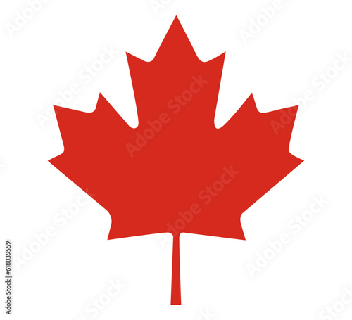 Symbol of Canada. Maple leaf in red color on a white background.Vector