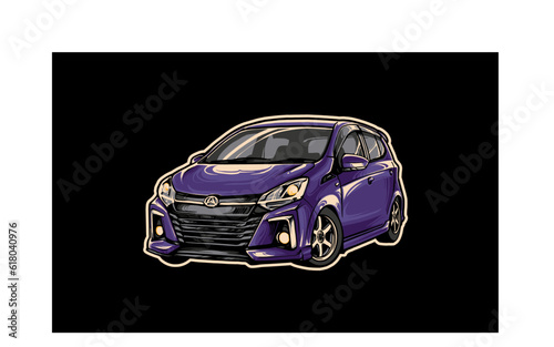 vector urban racing sticker design