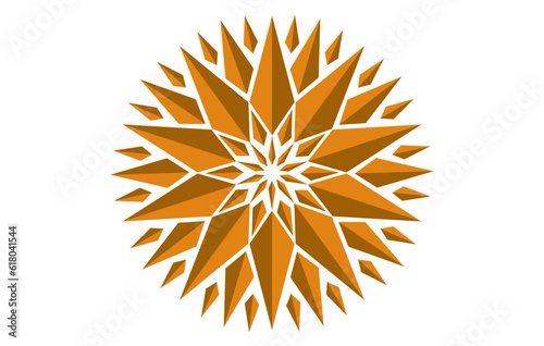 abstract sun with star  vector design isolated on white background.