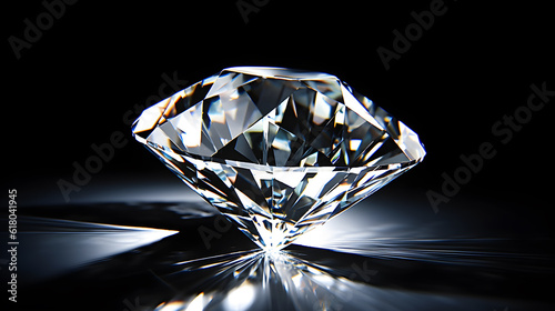 clear crystal diamond on dark background created with Generative AI 