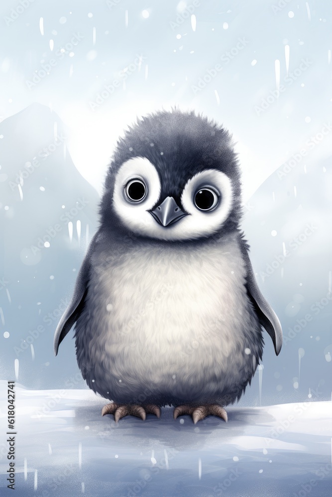 cute baby penguin illustration created using generative AI tools cute baby penguin illustration created using generative AI tools