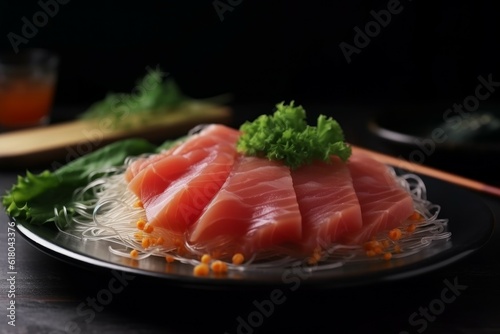 Sashimi tuna noodles. Generate Ai