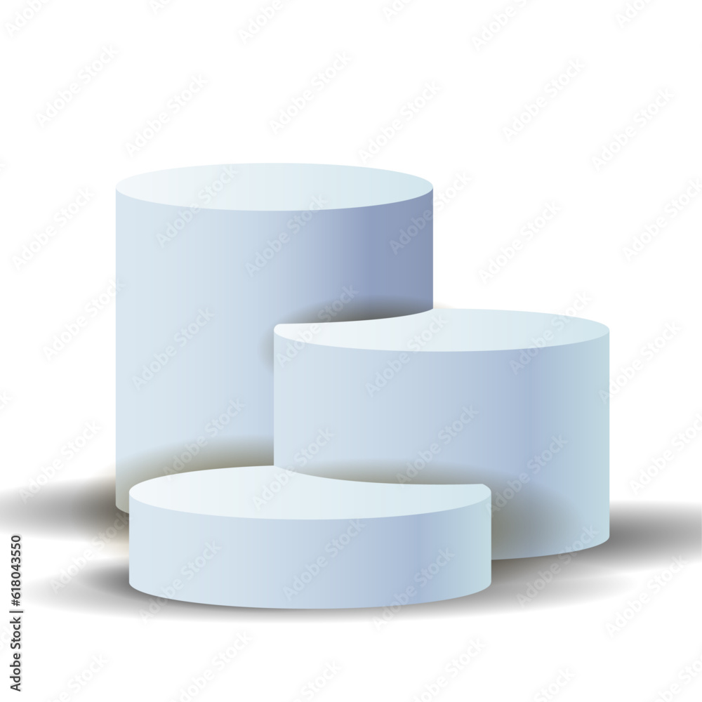 Vector of blue blank podiums on white background pedestals scene vector illustration collection Vector of blue blank podiums on white background pedestals scene vector illustration collection