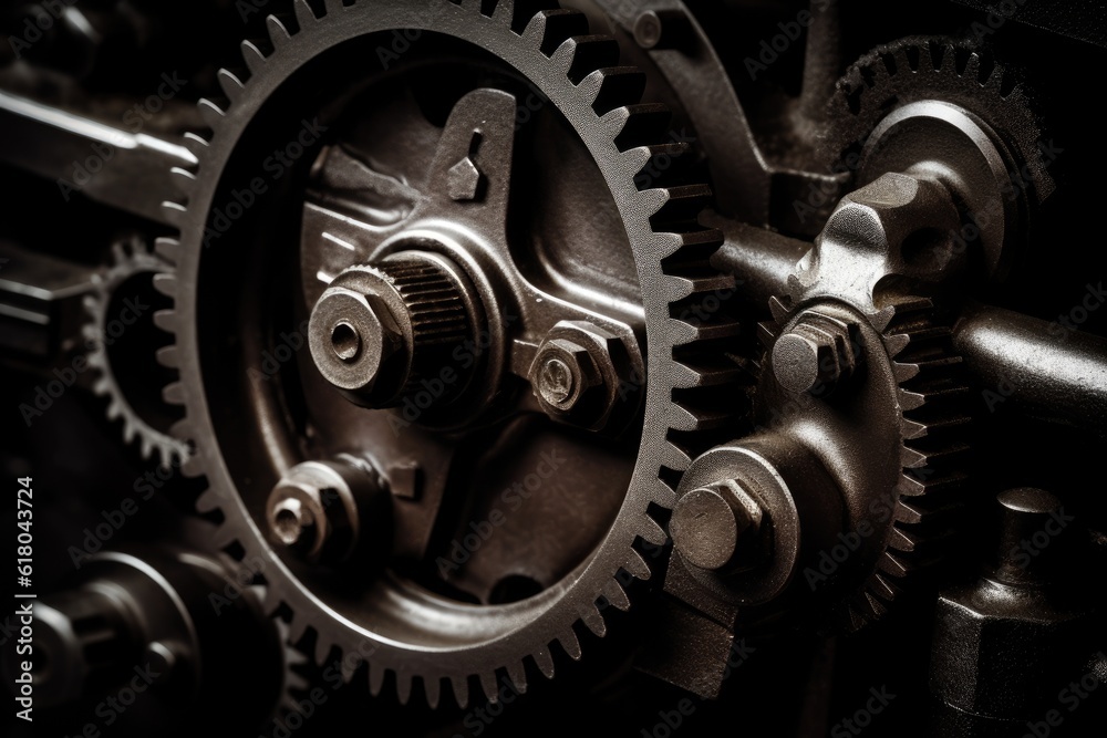 The combination of mechanical textures and atmospheric tones. Generative AI The combination of mechanical textures and atmospheric tones. Generative AI