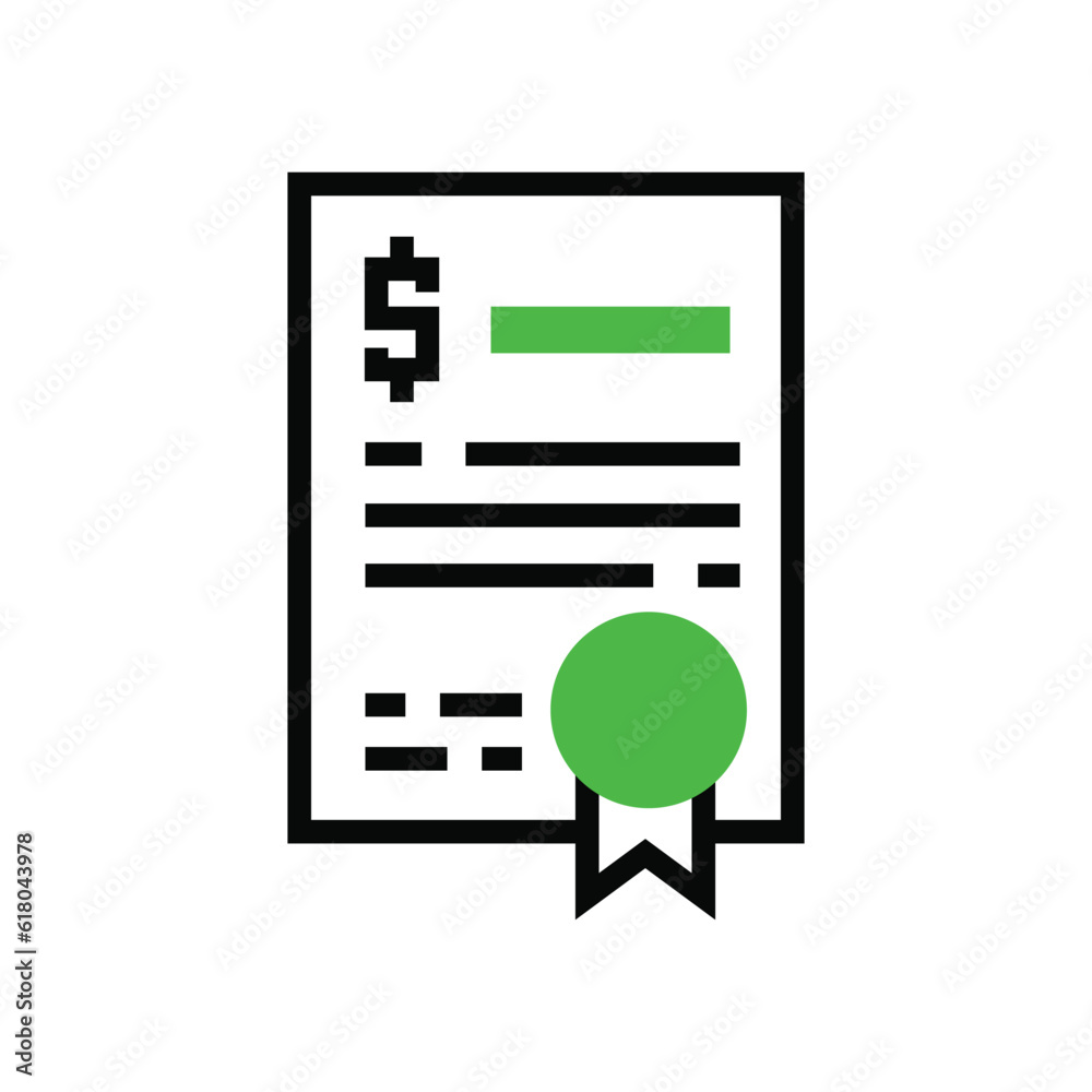 Certificate payment icon illustration design Certificate payment icon illustration design