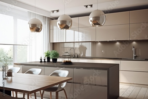 Details of a Glamorous  State-of-the-Art Kitchen with Custom Lighting and Elegant Decor