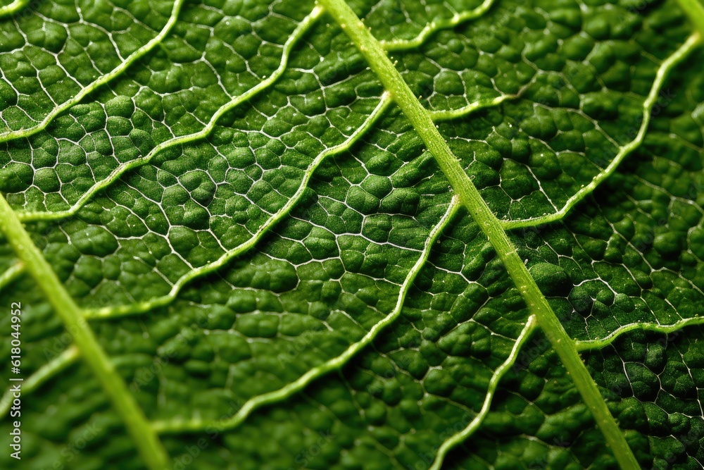Texture of green leaves close-up. Generative AI Texture of green leaves close-up. Generative AI